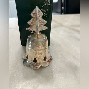 Silver Holiday Bell Ornament